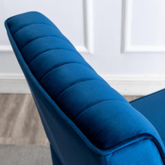 Venus Mid Century Modern Accent Chairs Set of 2 with Minimalist Design, Elegant Velvet Upholstery and Solid Wood Legs, Ideal for Living Room or Bedroom, Dark Blue