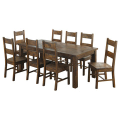 Apex Rustic Golden Brown 9-piece Dining Table Set