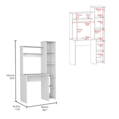Valhalla Writintg Desk, Two Superior Shelves, Five Cubbies -White