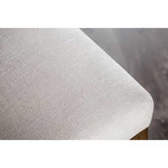Modern Upholstery Bench With Cushion Rustic Style Trestle Base Upholstered Seat Brown And White Finish