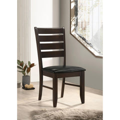 Showcase and Black Padded Seat Side Chairs (Set of 2)