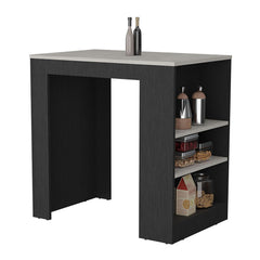 Agamemnon Kitchen Island with 3-Side Shelves