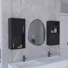 Nebula 2-Pc Wall-Mounted Bathroom Medicine Cabinet with Open and Closed Storage