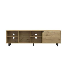 Lyric Tv Stand for TV´s up 70", Four Open Shelves, Five Legs -Light Oak