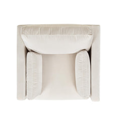 Revelation 36" Modern Farmhouse Arm Chair, French beige Performance Velvet