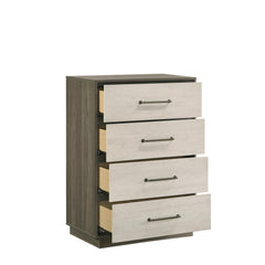 Perseus Modern Style 4-Drawer Chest Made with Wood in Beige & Brown