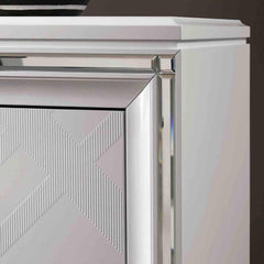 Contemporary Style 1pc Nightstand Hidden Jewelry Drawer Acrylic Legs USB Port White Finish Bedroom Furniture