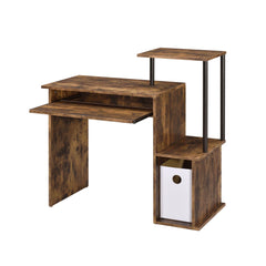 Moon Weathered Oak & Black Finish Computer Desk
