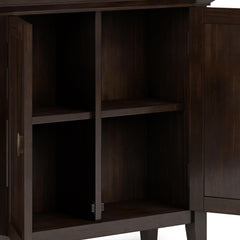 Diary 32 inch Wide Solid Wood Low Storage Cabinet in Brunette Brown