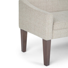 Quasar 50 inch Wide Upholstered Bench in Platinum Woven Fabric
