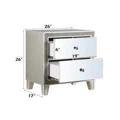 Vault Mirrored & Champagne Finish Nightstand