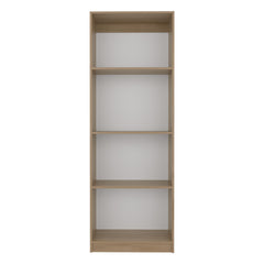 Home Bookcase With 4-Shelf Modern Display Unit For Books And Decor, Natural Oak