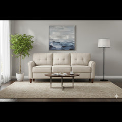 Mid-Century 3-Seater Sofa, Tufted Couch for Living Room, Apartment, Guest Room & Home Office