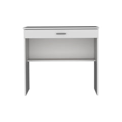 80 C Writting Desk, Compact Workstation with Drawer and Lower Shelf