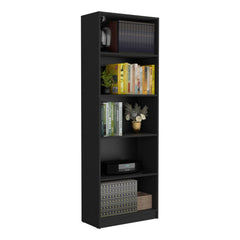 Planet 4-Tier Bookcase with Modern Storage for Books and Decor, Black