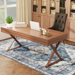 4x6 Area Rug, Vintage Washable Rug, Non-Slip Floor Carpet for Living Room, Bedroom, Dining Room, Blue