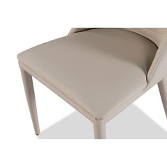 Brown Finish Contemporary Style 2pc Side Chair Leatherette Upholstered Top stitched Arch Design Dining Room