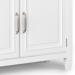 Celestia Solid Wood Entryway Storage Cabinet in White