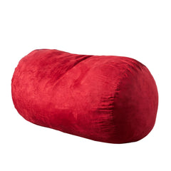 Rhea 6.5 Foot Suede Cylindrical Bean Bag, Red