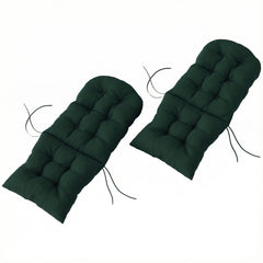 Outdoor Adirondack Chair Cushions Set of 2, Tufted High Back Patio Chair Cushions, Dark Green