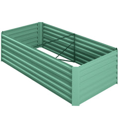Galvanized Raised Garden Bed, Steel Outdoor Planters with Reinforced Rods, 71" x 36" x 23", Light Green