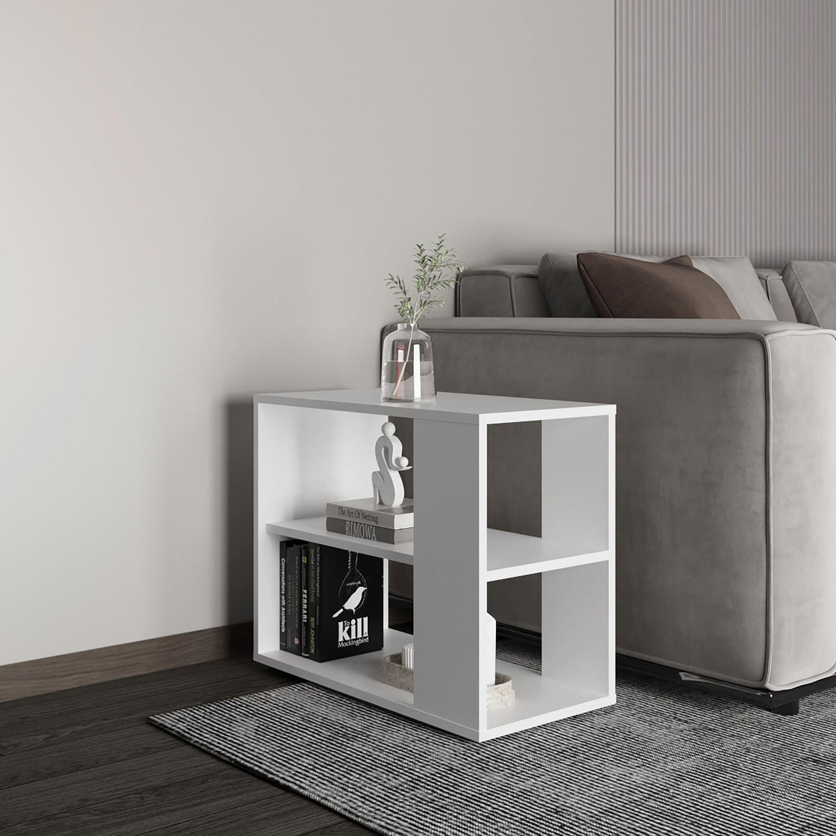 Sideboard Table, 4 Legs, 2 Shelves