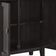 Diary 32 inch Wide Solid Wood Low Storage Cabinet in Hickory Brown