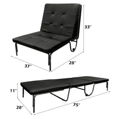 Dionysus Black Finish Adjustable Chair (Futon)