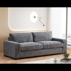 Odysseus Corduroy Sofa with Sleek Design, Spacious and Comfortable 3 Seater Couch for Modern Living Room, Ideal for Entertainment and Cozy Moments, Large, Grey