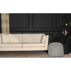SEMI-Rounded Pouf - Cable Knitted - Handmade - Perfect Seating for Children and Adults - Footrest for Living Room or Bedroom - 100% Cotton Pouf (21" X 21" X 18")