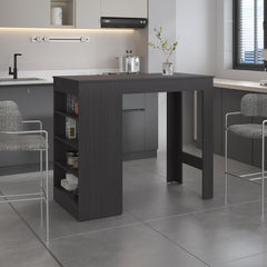 Electra Counter Table with 4 Storage Shelves, Compact Home Bar, Dinning Room or Kitchen Furniture, With Space-Saving Modern Design