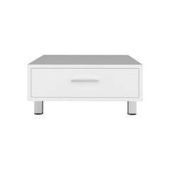 Modern Coffee Table and Center Table with Single Storage Drawer and 4 Stable Legs, Practical Living Room Organization and Décor Option