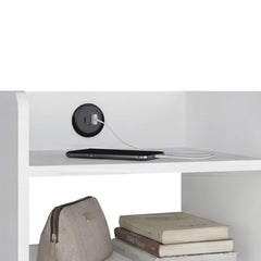 Helen Modern Nightstand with Integrated USB Charging Station, 2-Tier Open Storage Shelves and 4 Legs