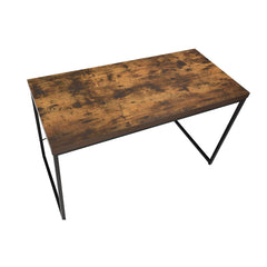 Industrial Style 1pc Writing Desk Wooden Weathered Oak Finish Black Metal Frame Laptop Table Home Office Furniture