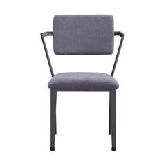 Odysseus Gray Fabric & Gunmetal Finish Dining Chair ( Set of 2)