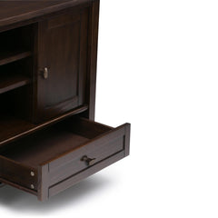 Warm Shaker 47 inch Wide Solid Wood TV Stand in Tobacco Brown For TVs up to 50 inches