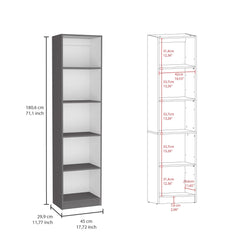 Lyra 3 Piece Home Bookcase set, 67" Wide with 11 Shelves and Two Double-Door Cabinet , Living Room Set Matt Gray / White