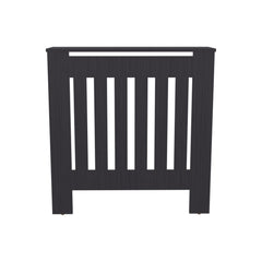 Camelot Cover Cabinet with Slatted Panel, Modern Home Furniture for Heating Units, Ventilated Decorative Enclosure, Black