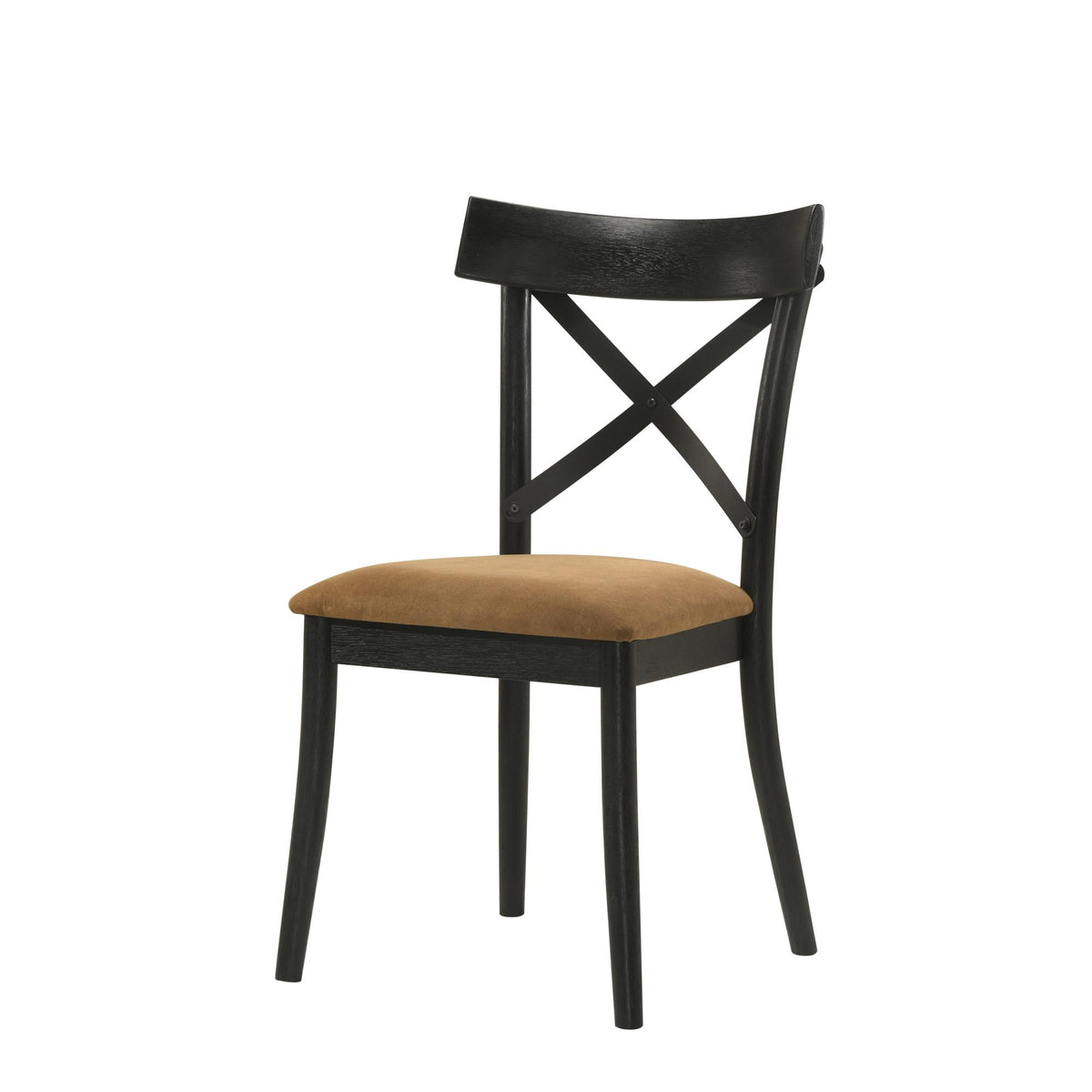 Infinity Brown Leather Aire, Walnut & Black Finish Side Chair (Set of 2)