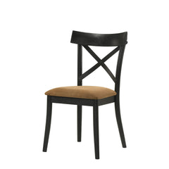 Infinity Brown Leather Aire, Walnut & Black Finish Side Chair (Set of 2)