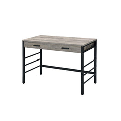 Vault Light Weathered Oak & Black Finish Writing Desk W/USB