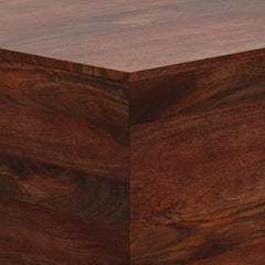 Myth 28 inch Wide Solid Mango Wood Square Coffee Table in Cognac Brown