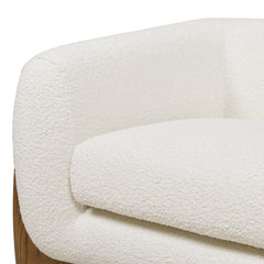 Vista 44" Sherpa Arm Chair, Ivory White Boucle