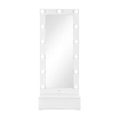 REVELATION WHITE NARROW TALL MIRROR WITH SPEAKER AND DRAWER