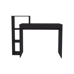 Wide Classic Writing Desk with 4 Side Open Shelves for a Bookcase and, Simple Work Top Surface, Modern Home Office Computer Desk.