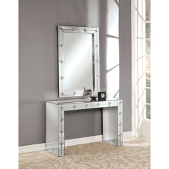 Log Mirrored & Faux Rhinestone Console Table (Assembled)