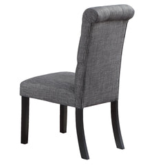 Avalon Fabric Set of 2 Dining Chairs Contemporary Plush Cushion Side Chairs Tufted Back Chair Kitchen Dining Room