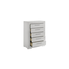 Galaxy Modern Style 5-Drawer Chest Made with Wood in White