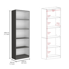 Crown 3 Piece Home Bookcase set, 74" Wide with 14 Shelves , Living Room Set Set Matt Gray - White