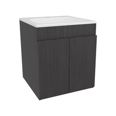 Paradise Vanity 45 Meka, with Two Drawers and Open Shelf, Black